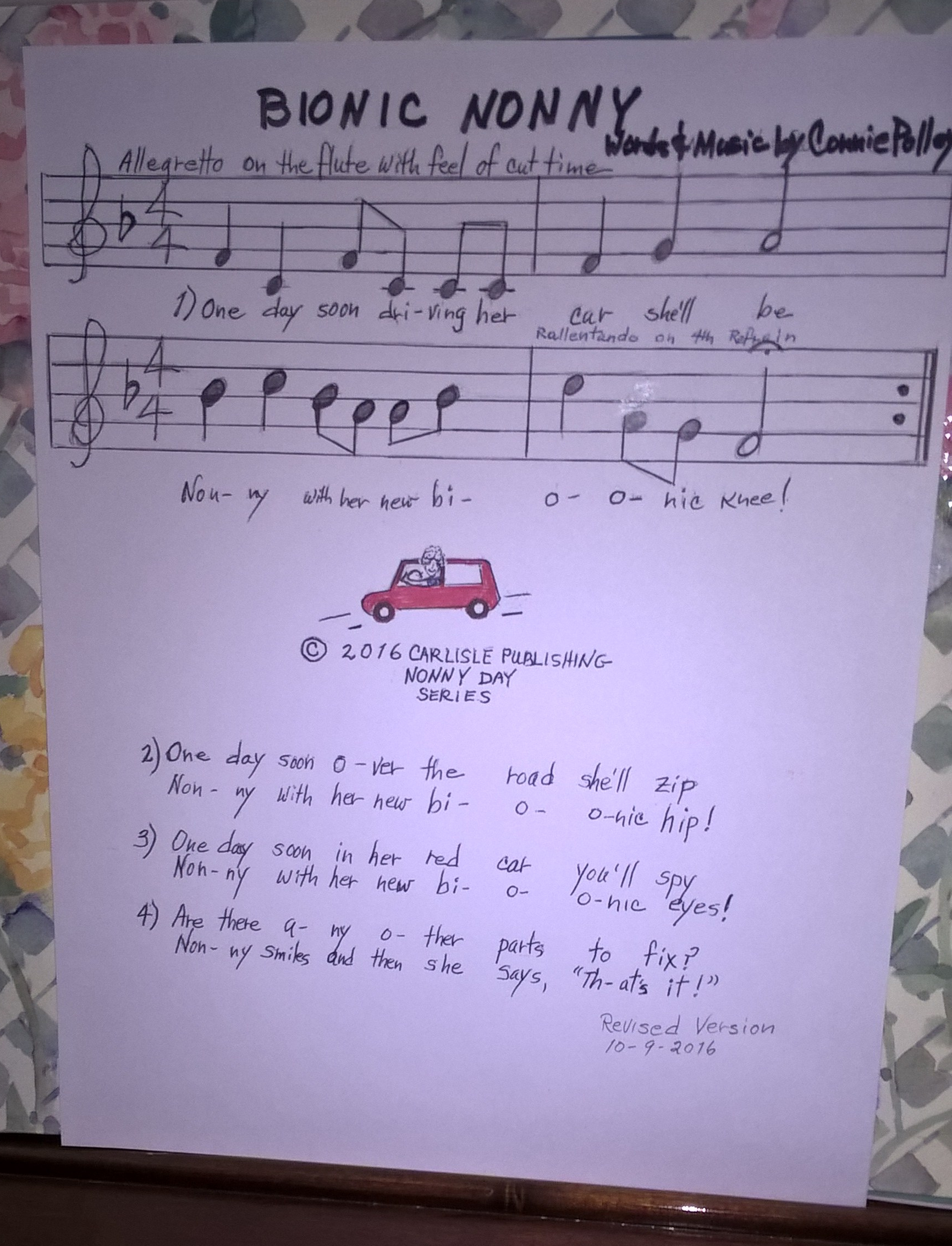 Bionic Nonny handwritten sheet music
